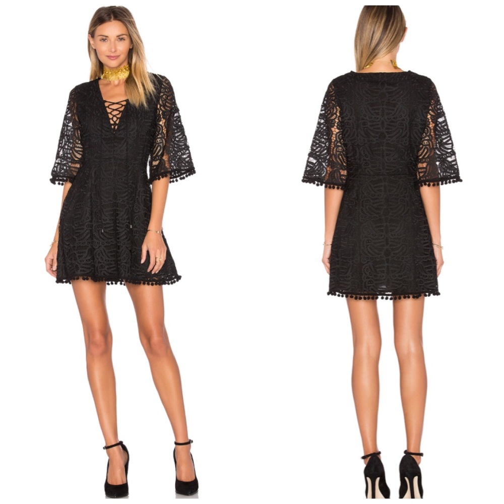 Revolve Tularosa Coal Lace Up Dress New With Tags whimsy goth
